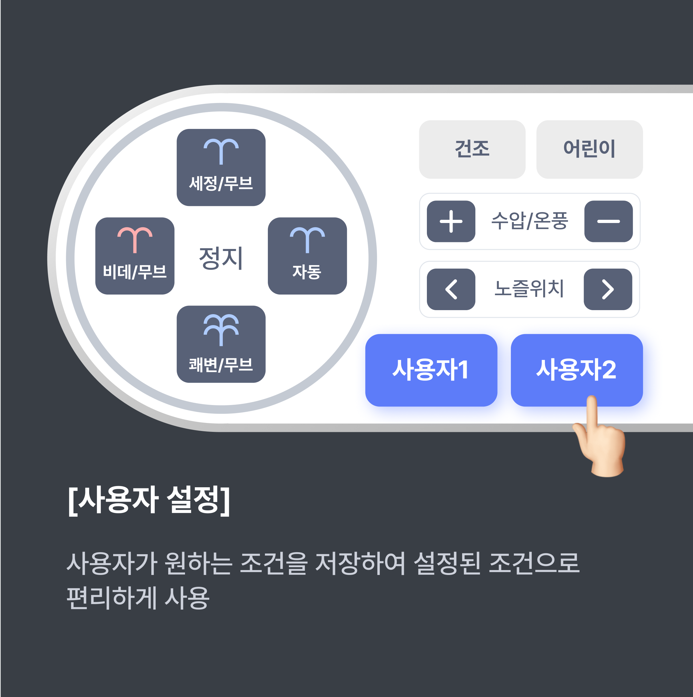 현대유버스 비데 사용자 설정
