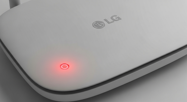 LG 공유기에 빨간불이 떠있는 이미지