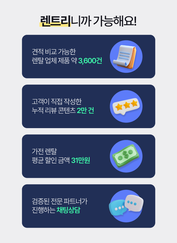 렌트리 가전렌탈 장점